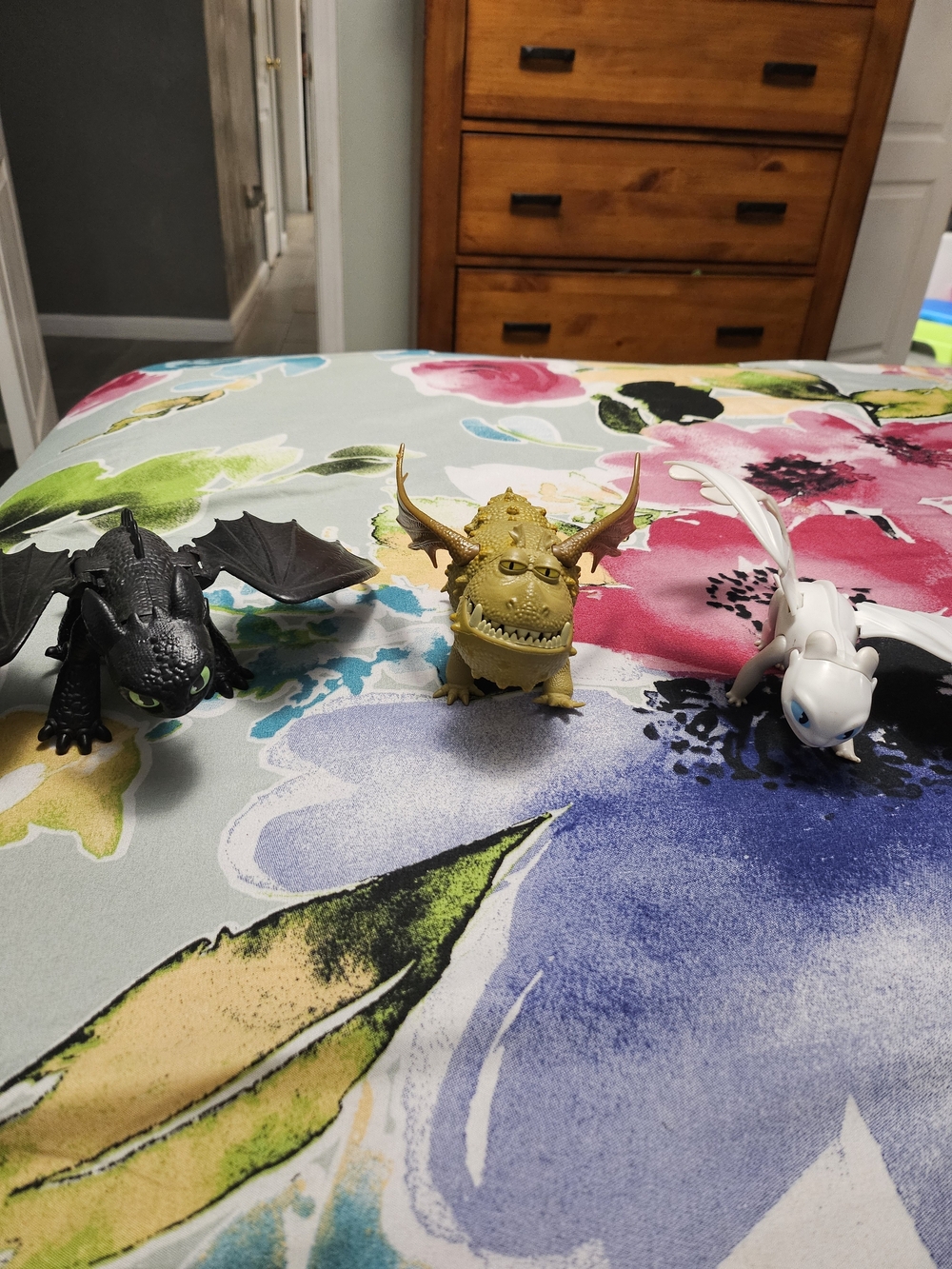 Mini Dragon Accent Pillow Trio in Black, Olive, and White
